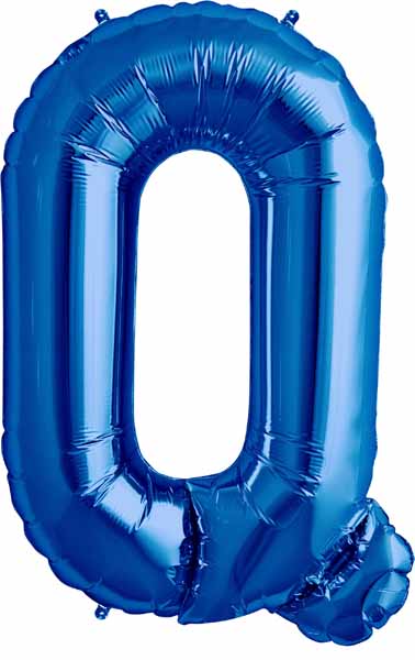 34-Inch Blue Letter Q Balloon