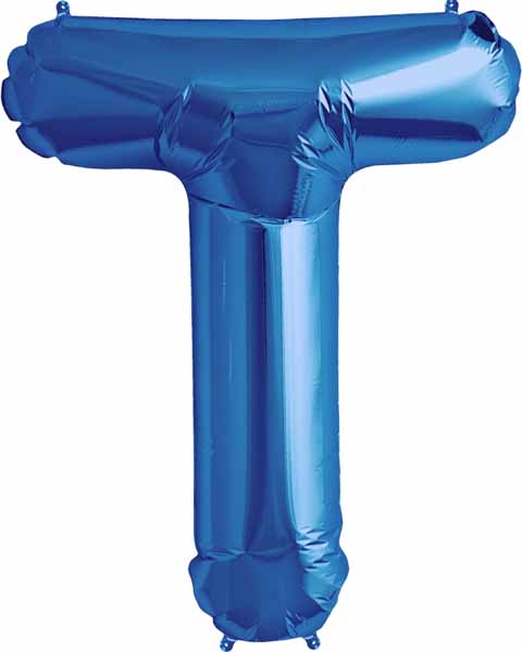34-Inch Blue Letter T Balloon