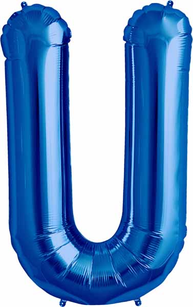 34-Inch Blue Letter U Balloon