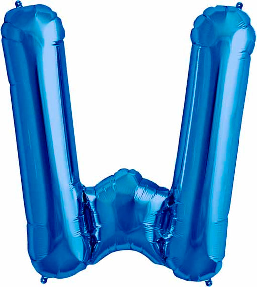 34-Inch Blue Letter W Balloon