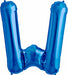 34-Inch Blue Letter W Balloon