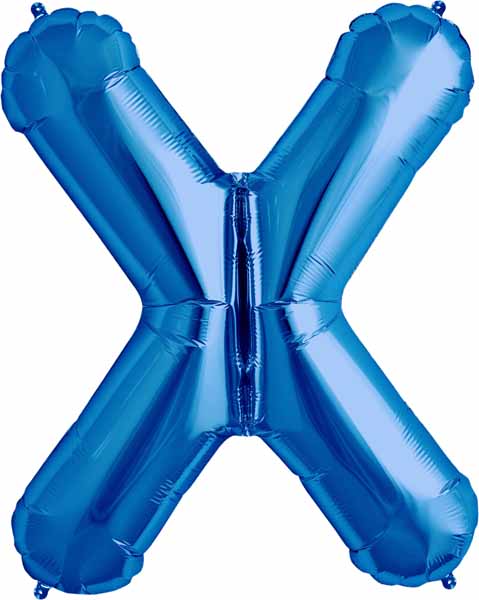 34-Inch Blue Letter X Balloon