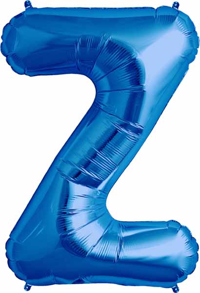 Blue Letter Z Balloon, 34 Inch