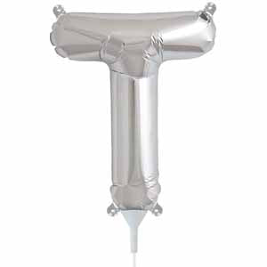 16-Inch Silver Letter T Balloon