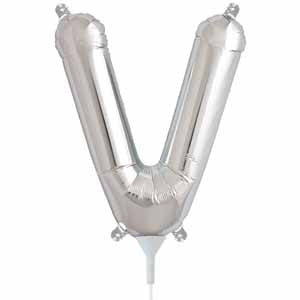 16 Inch Silver Letter V Balloon