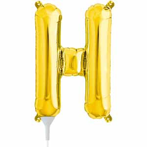16" Gold Letter H Balloon