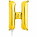 16" Gold Letter H Balloon