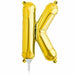 16-Inch Gold Letter K Balloon