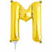 Gold Letter M Balloon, 16 Inch