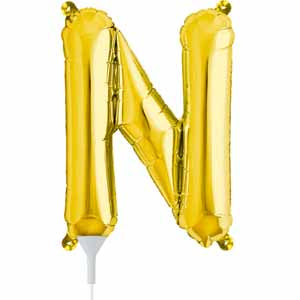 16" Gold Letter N Balloon