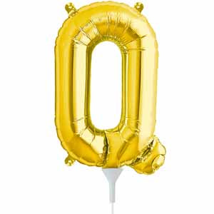 16-Inch Gold Letter Q Balloon