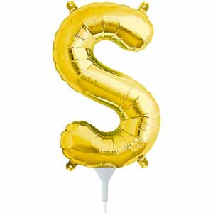 16 Inch Gold Letter S Balloon