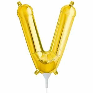 16-Inch Gold Letter V Balloon