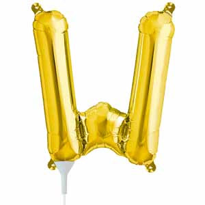 16" Gold Letter W Balloon