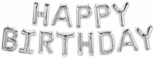 Silver Happy Birthday Letter Balloon Kit, 16 Inch