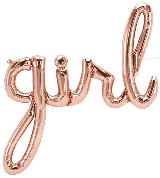 37-Inch Rose Gold Girl Script Balloon