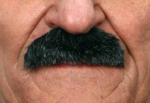 Black and Grey Costume Moustache, 7 x 2.5 cm
