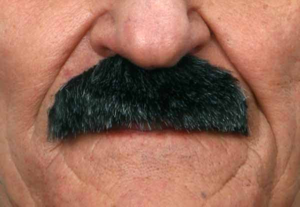 Black and Grey Costume Moustache, 7 x 2.5 cm