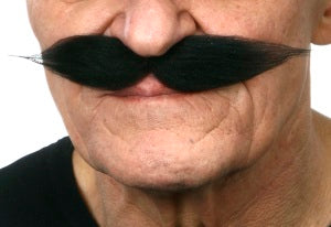 Black Self-Adhesive European Moustache, 19 cm