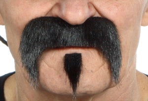 Black Self-Adhesive Moustache and Goatee Costume Set