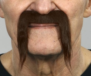 Dark Brown Costume Moustache, 10 x 10.5 cm