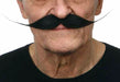 Long Straight Black Costume Moustache, 27 cm