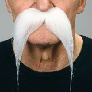 Large White Costume Moustache, 17 cm x 17 cm
