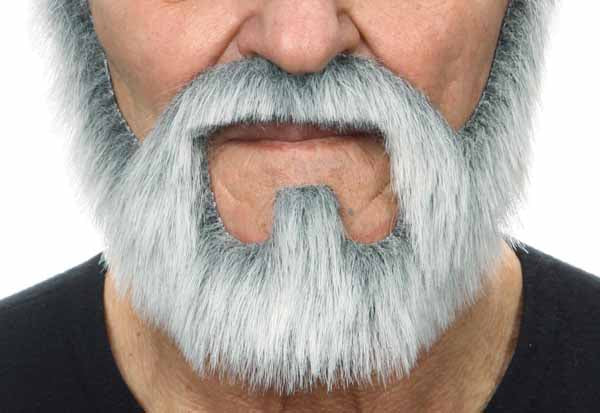 White and Grey Costume Beard and Moustache Set