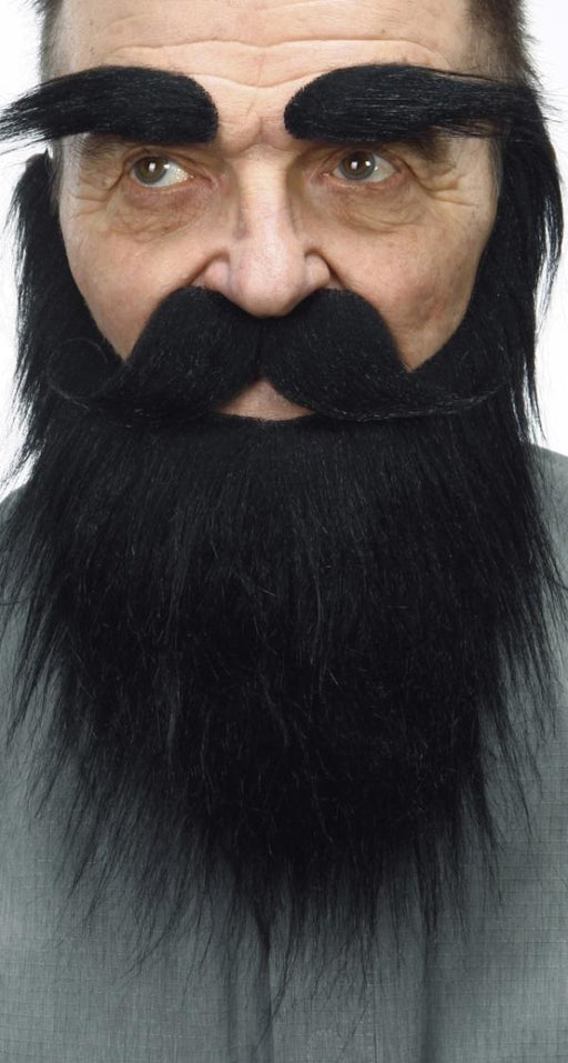 Medieval King Black Moustache, Beard and Eyebrow Set