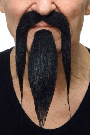 Black Shaolin Costume Moustache and Beard Set