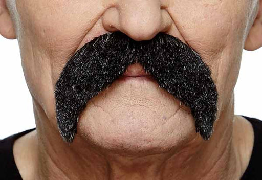 Black and Grey Costume Moustache, 11 x 6 cm