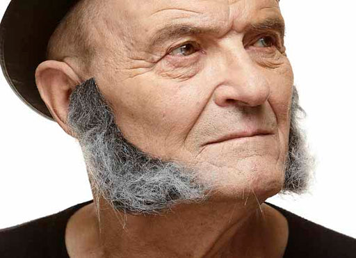 Black and Grey Costume Sideburns