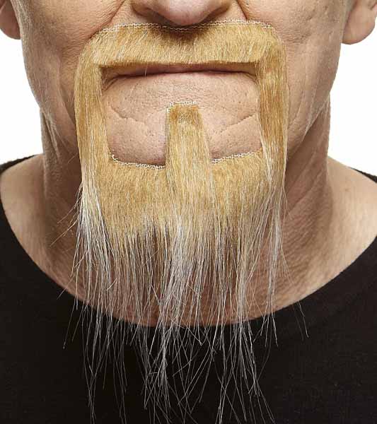 Blonde and White Costume Moustache and Beard