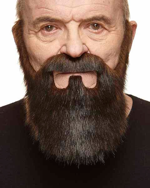 Thick Brown Moustache and Beard Costume Accessory