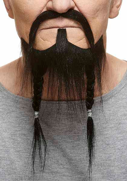 Black Pirate Moustache and Braided Beard Set