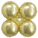 8 Inch Chrome White Gold Foil Quad Balloon