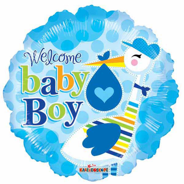 "Adorable Baby Boy Stork 9" Foil Balloon"