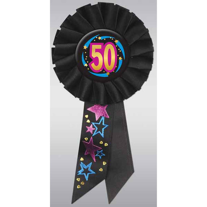 Age 50 Deluxe Rosette: Premium Quality Birthday Decoration