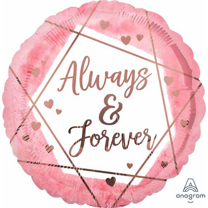 Always & Forever 18" Metallic Balloon Package With Helium Tank