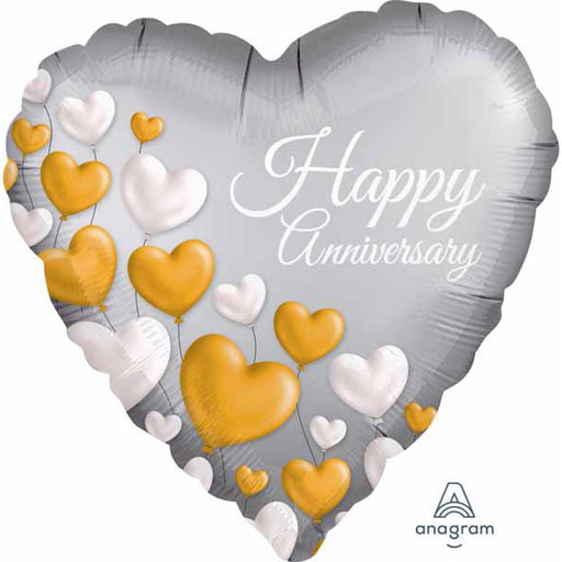 "Anniversary Platinum Heart Balloon Kit With S40 Tank"