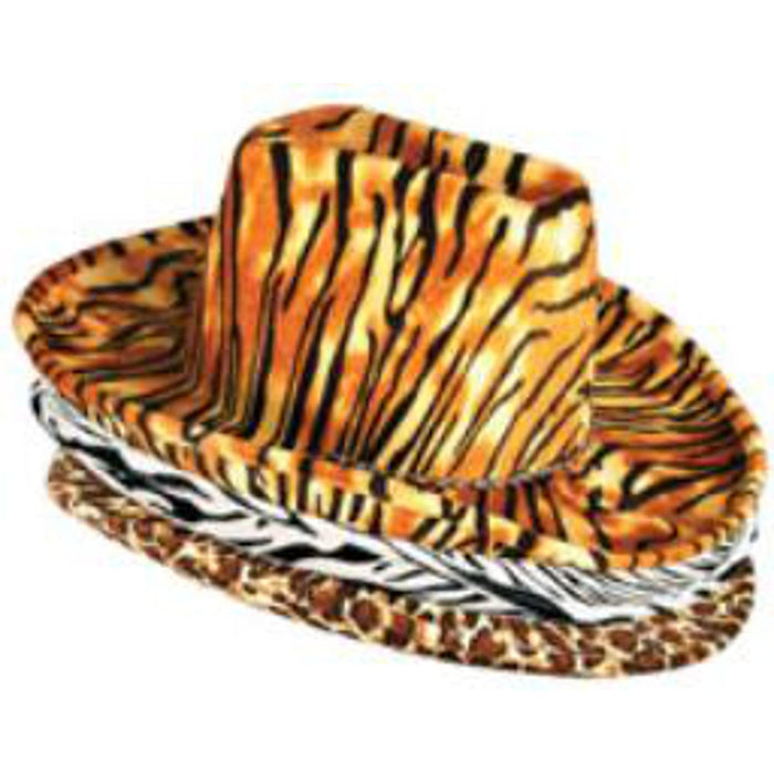 Assorted Animal Print Cowboy Hats.