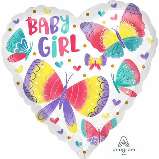 "Baby Girl Watercolor Heart-Shaped Box With 40 Pieces"
