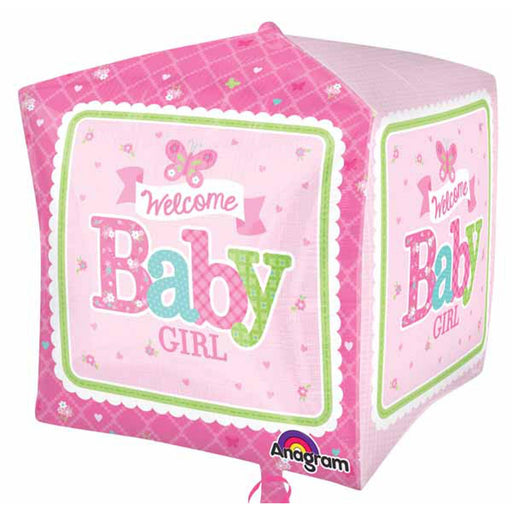 Baby Girl Butterfly Cubez Balloon