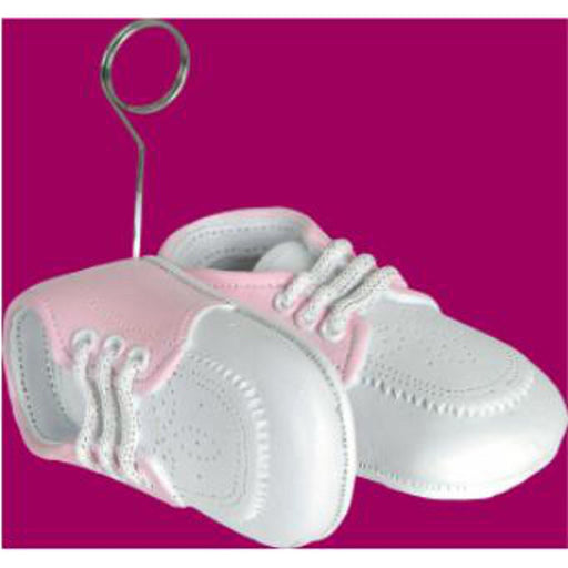 Baby Shoes Photo/Balloon Holder - Pink