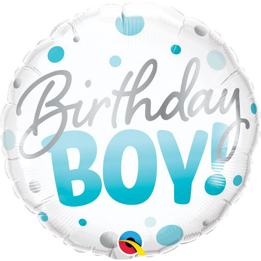Cheerful Celebrations 18" Birthday Boy Blue Dots Balloon (5/Pk)
