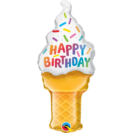 14" Birthday Ice Cream Cone Foil Balloon A Sweet Treat for Your Celebration (5/Pk)