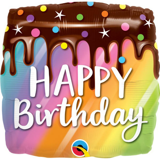 Colorful 18" Birthday Rainbow Drip Cake Foil Balloon (5/Pk)
