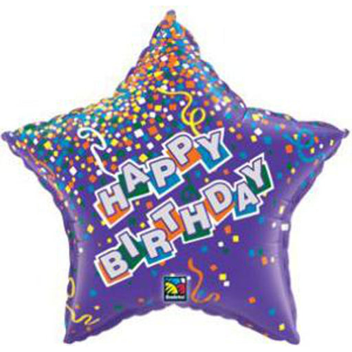 Bday Star Purple Foil Balloon - 20"