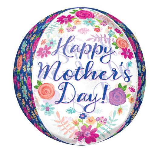 Mother's Day Beautiful Floral Orbz 16″ Balloon (3/Pk)