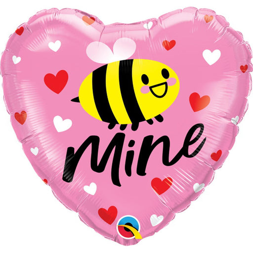 "Bee Mine Hearts Package - 18" Hrt Balloon, Heart-Shaped Balloons, Candies & Card"